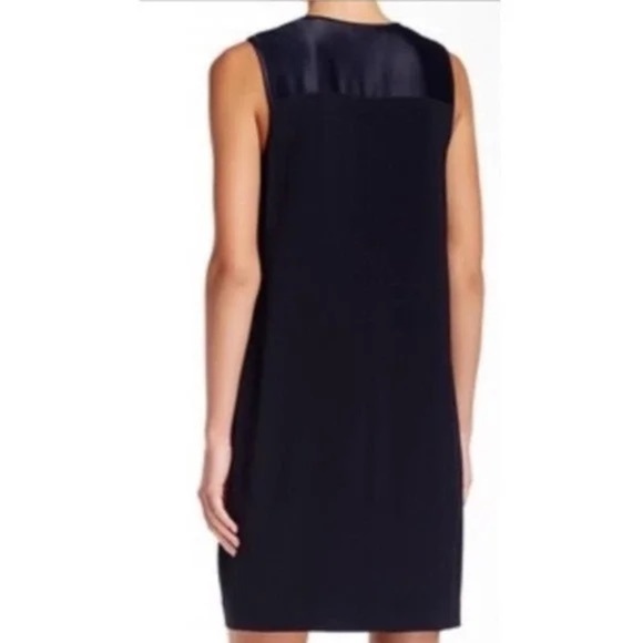 Vince Navy Blue V Neck Matte and Shine Sheath dress style v146750404 size XS - Picture 3 of 12